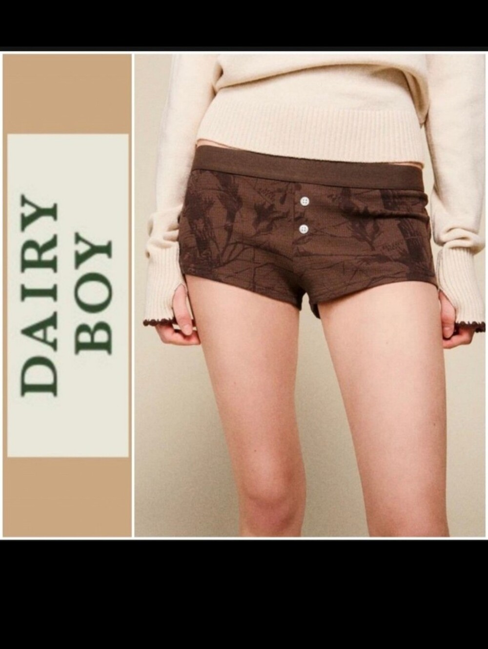 NEW DAIRY BOY LOWCOUNTRY THERMAL MINI SHORTS Size LARGE
